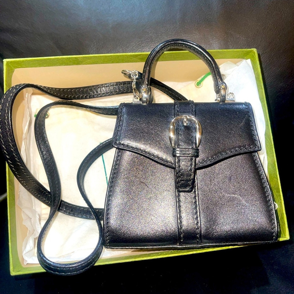Gucci Handbags - Gucci Vintage Leather Mini Shoulder Bag early 1990’s in box, COA